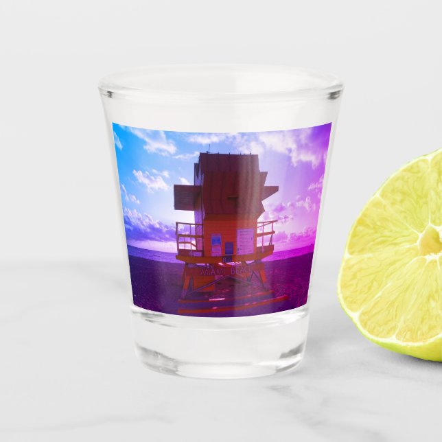 South Beach, Miami Lifeguard Stand (Ocean Rescue) Shot Glass (Front)