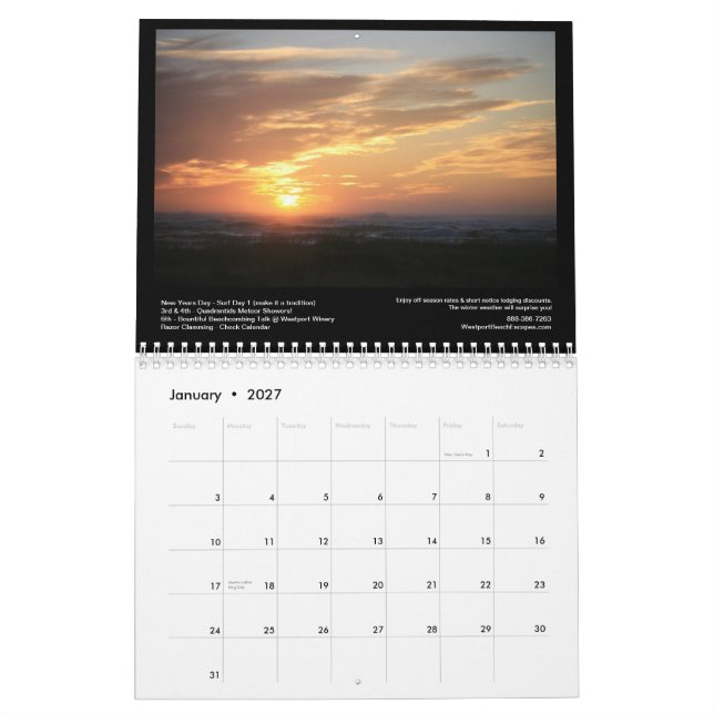 South Beach Sunsets With Calendar of Events (Jan 2027)