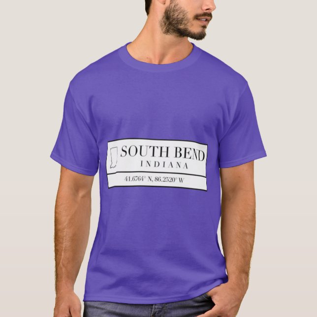 South Bend Indiana Coordinates T-Shirt (Front)
