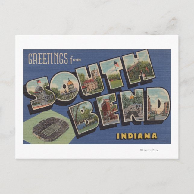 South Bend, Indiana - Large Letter Scenes Postcard (Front)