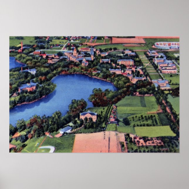 South Bend Indiana ND University Campus Poster (Front)