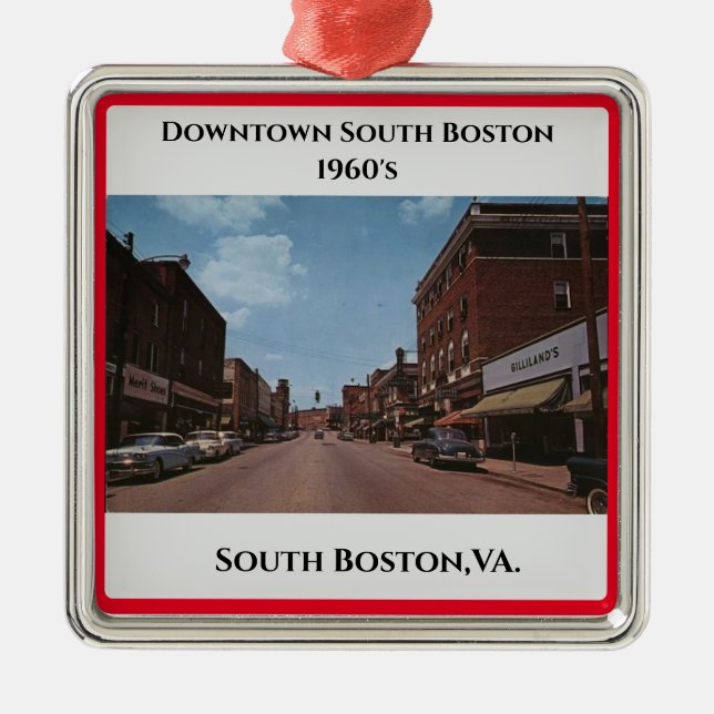 South Boston, VA. Ornement en métal de Noël (Devant)