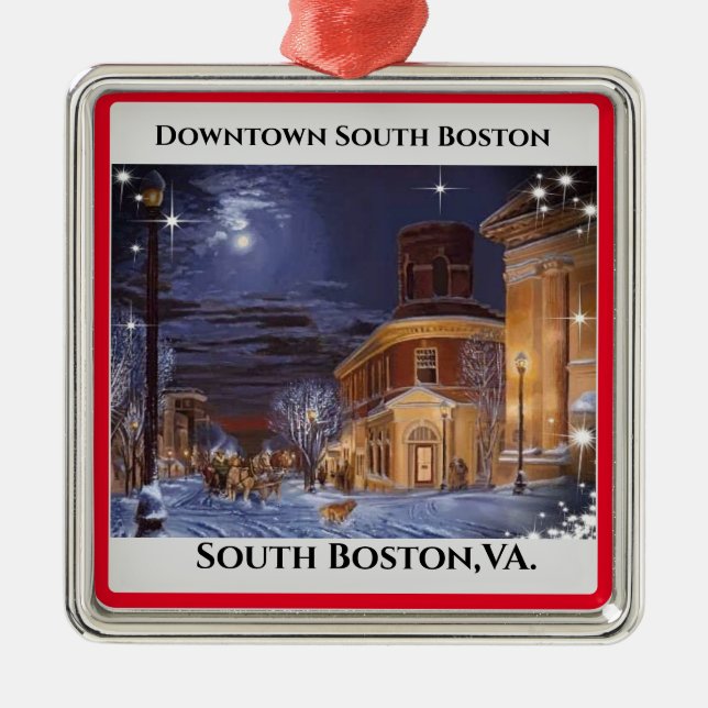 South Boston, VA. Ornement en métal de Noël (Devant)