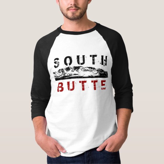 South Butte Middle Mountain Black Red Long Sleeve T-Shirt