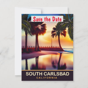 South Carlsbad, California, Travel Postcard, Save The Date