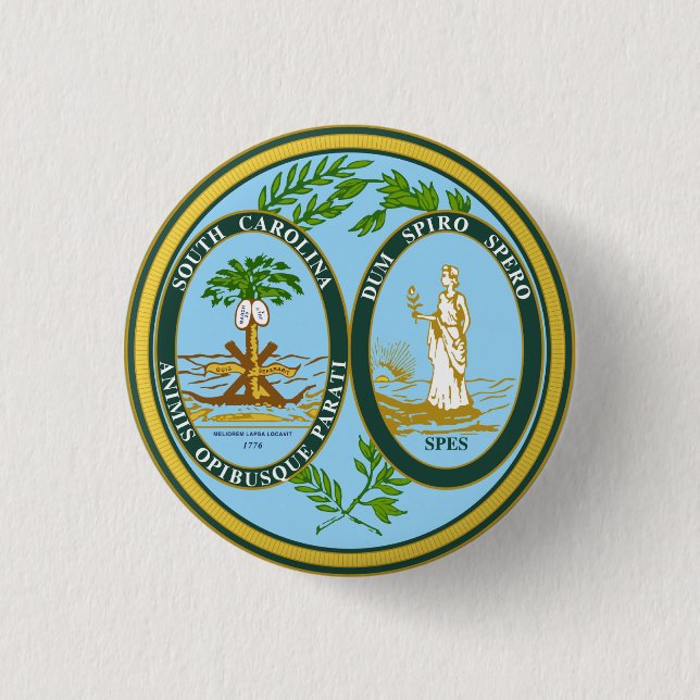 South Carolina 1 Inch Round Button (Front)