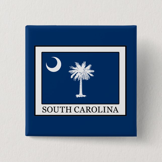 South Carolina 2 Inch Square Button (Front)
