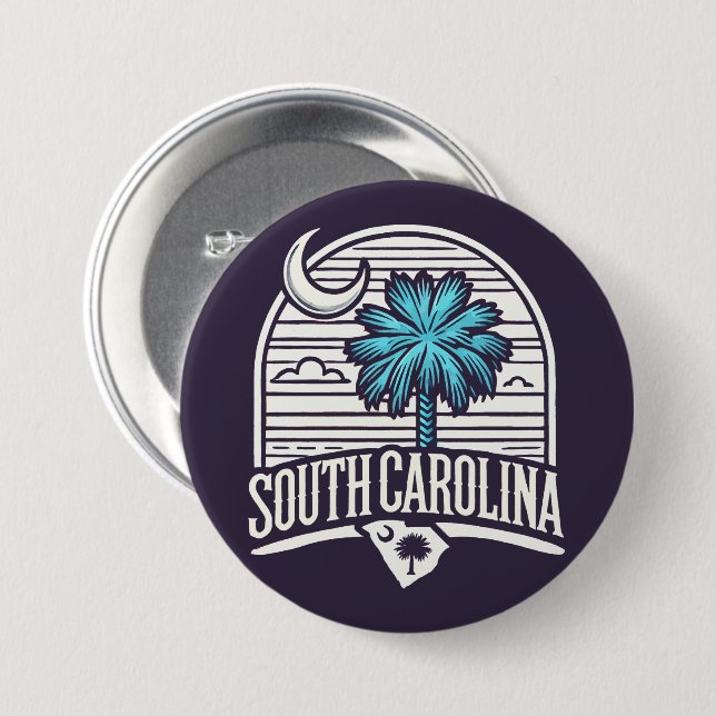 South Carolina 3 Inch Round Button (Front & Back)