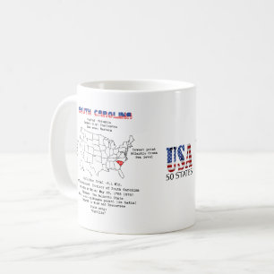 South Carolina American state on a map and details Coffee Mug