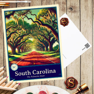 South Carolina Anime Style Cel Shaded Postcard