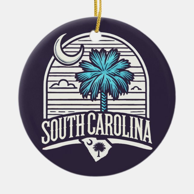 South Carolina Ceramic Ornament (Front)