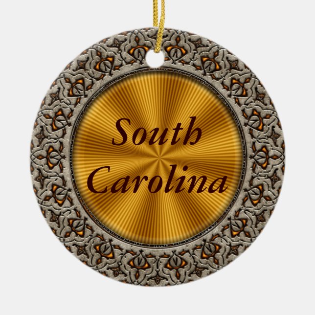 South Carolina Ceramic Ornament (Front)