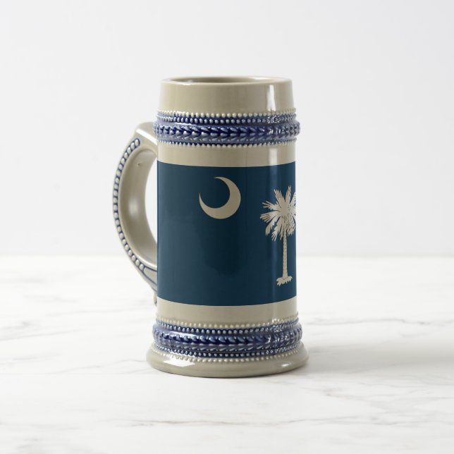 South Carolina Flag Beer Stein (Front Left)