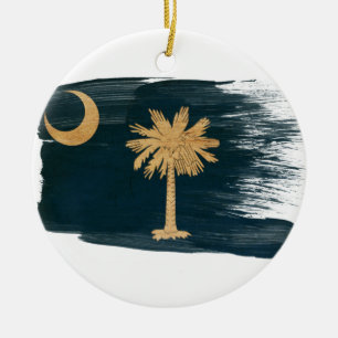 South Carolina Flag Ceramic Ornament