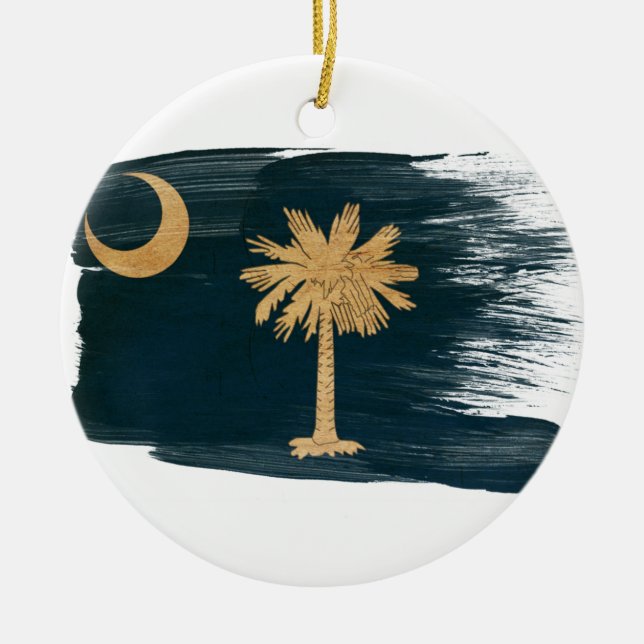 South Carolina Flag Ceramic Ornament (Front)