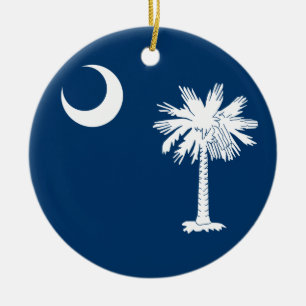 South Carolina Flag Ceramic Ornament