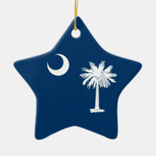 South Carolina Flag Ceramic Ornament