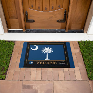 South Carolina & Flag house mat /sport USA doormat