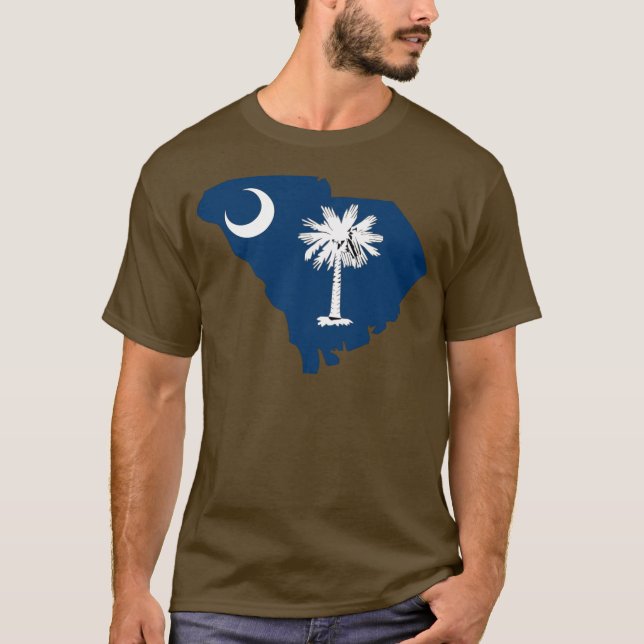 South Carolina Flag Map T-Shirt (Front)