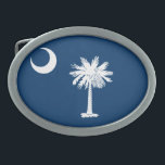 South Carolina Flag Oval Belt Buckle<br><div class="desc">South Carolina Flag Oval Belt Buckle</div>