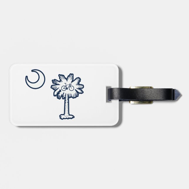 South Carolina Flag Palm Tree Bike Luggage Tag (Back Horizontal)