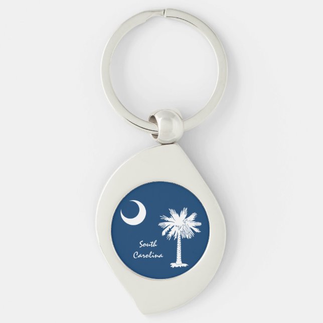South Carolina Flag & S Carolina State USA /sports Keychain (Front)