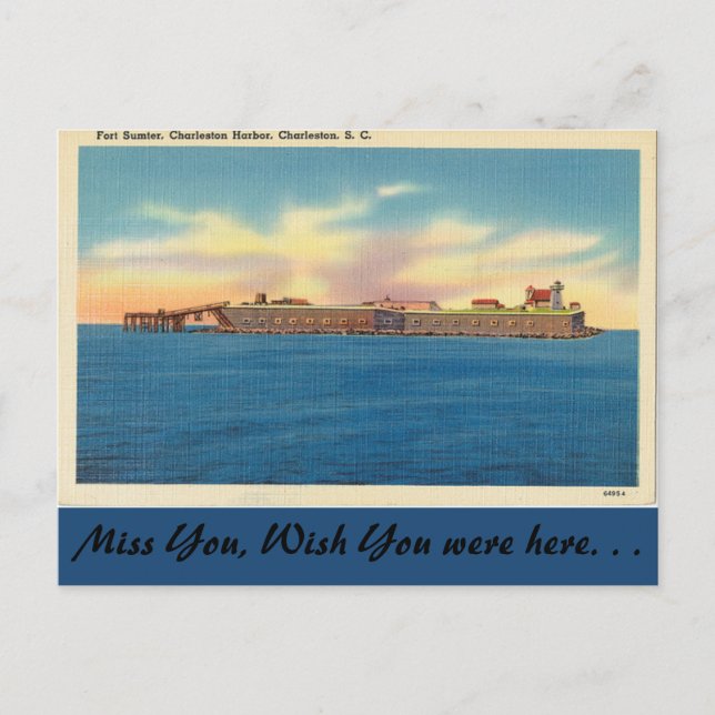 South Carolina, Fort Sumter, Charleston Postcard (Front)