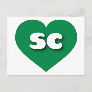 South Carolina green heart - I love sc Postcard
