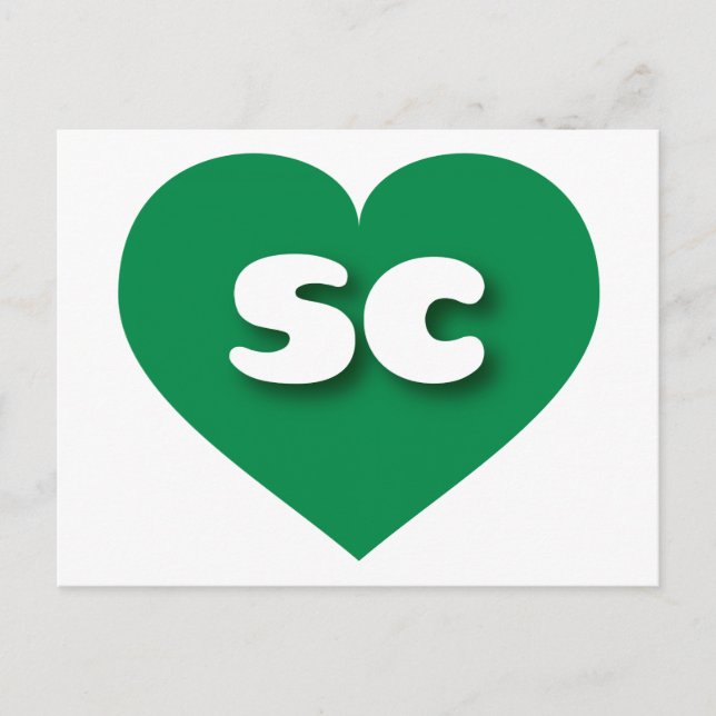 South Carolina green heart - I love sc Postcard (Front)