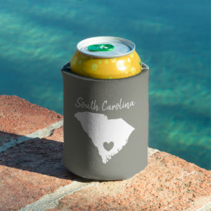 South Carolina Home State Map Love Heart Shape     Can Cooler