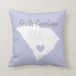 South Carolina home state map love heart Throw Pillow