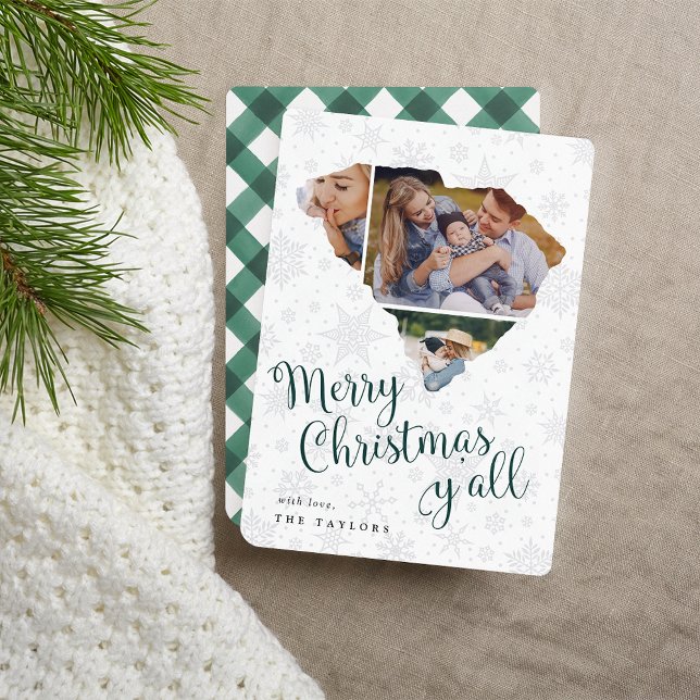 South Carolina Home State Photo Collage Christmas Holiday Card (Creator Uploaded)