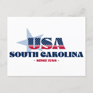 South Carolina in Red, White, and Blue Postcard