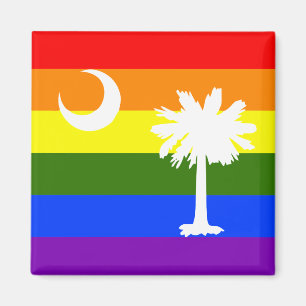 SOUTH CAROLINA LGBT RAINBOW PRIDE FLAG MAGNET
