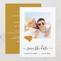 South Carolina Map Photo Wedding Save the Date