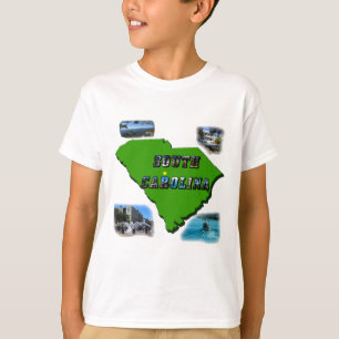 South Carolina Map, Photos and Text T-Shirt
