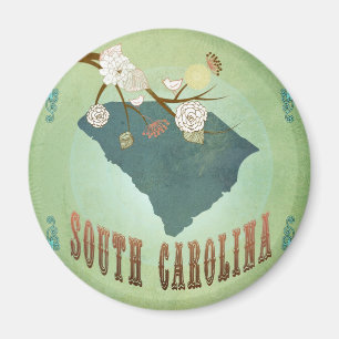 South Carolina Modern Vintage State Map – Green Magnet