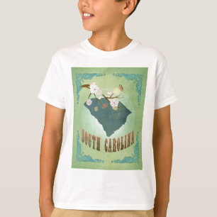 South Carolina Modern Vintage State Map – Green T-Shirt