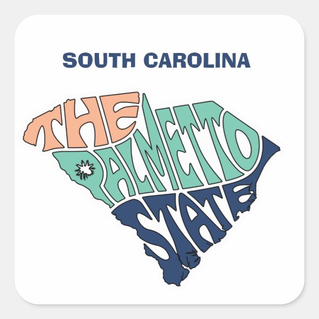 South Carolina Nickname Word Art Square Sticker (Front)