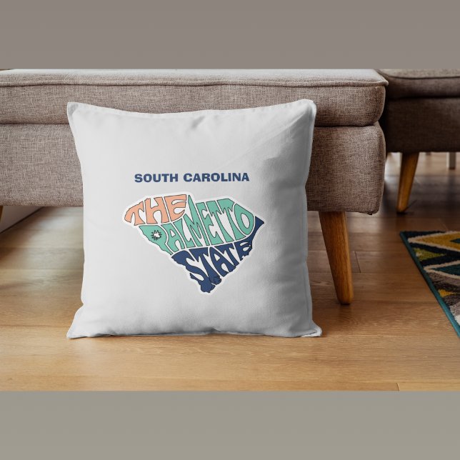 South Carolina Nickname Word Art Throw Pillow (Creator Uploaded)