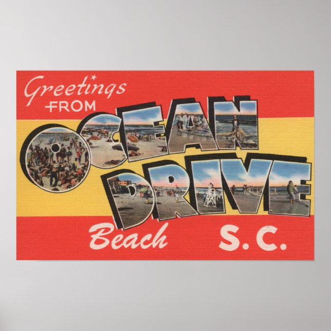 South Carolina - Ocean Drive Beach Poster (Front)