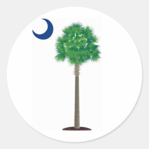 South Carolina Palmetto and Crescent Classic Round Sticker