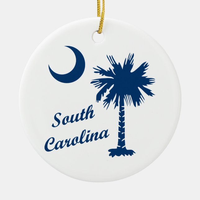 South Carolina Palmetto Ceramic Ornament (Front)
