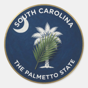 South Carolina Palmetto Emblem 🌴 Classic Round Sticker