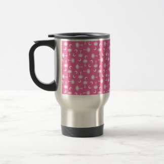South Carolina Palmetto Moon Flag Pink Travel Mug