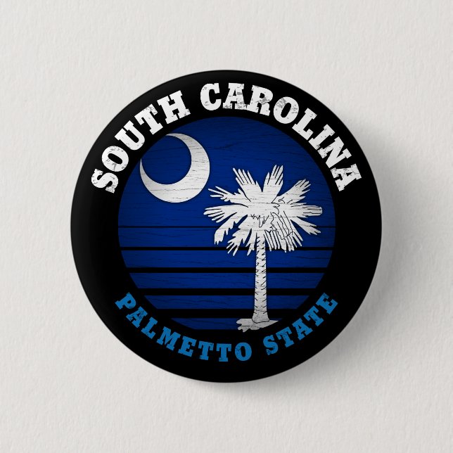 SOUTH CAROLINA PALMETTO STATE FLAG 2 INCH ROUND BUTTON (Front)