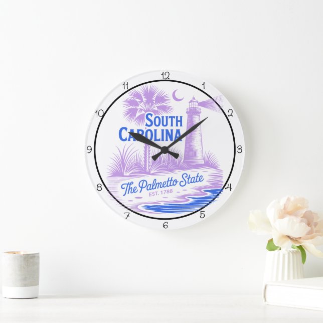 South Carolina Palmetto State Lighthouse Large Clock (Home)
