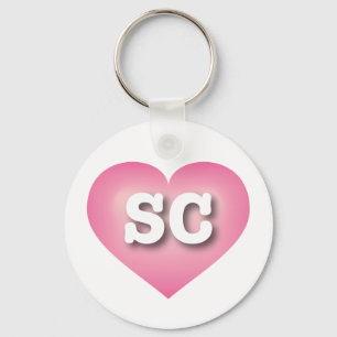 South Carolina Pink Fade Heart - Big Love Keychain