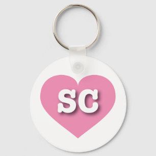 South Carolina Pink Heart - Big Love Keychain