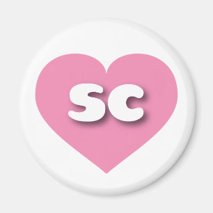 South Carolina pink heart - I love sc Magnet